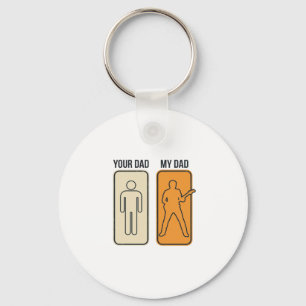 Funny Guitar Dad Vintage Engraving Shirt Design_1 Keychain