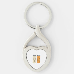 Funny Guitar Dad Vintage Engraving Shirt Design_1 Keychain