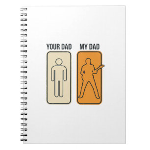 Funny Guitar Dad Vintage Engraving Shirt Design_1 Notebook