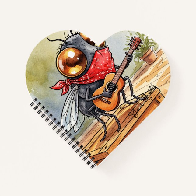 Funny Guitar Fly Art Notebook (Front)