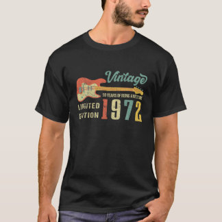 Funny Guitar Lovers Vintage 1972 50Th Birthday Gif T-Shirt
