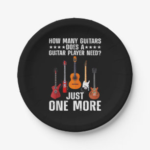 Funny Guitar Player Art For Men Women Guitarist Gu Paper Plate