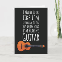 Funny Guitarist Card Guitar Player Rock Band Humor