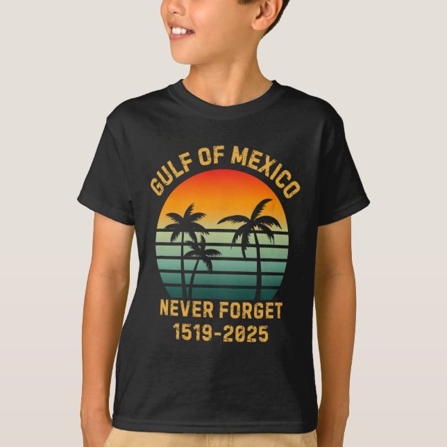 Funny Gulf Of Mexico Never Forget  T-Shirt (Front)