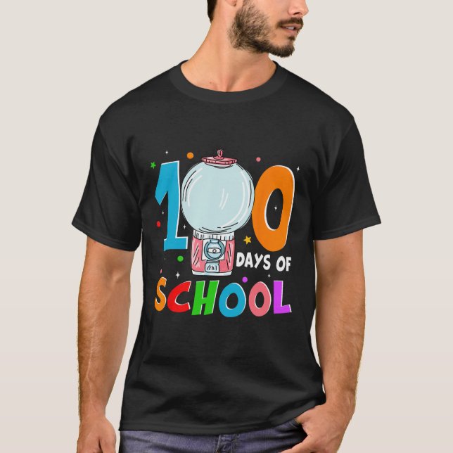 Funny Gumbyll Machine 100 Days Of School Shirts Ki (Front)