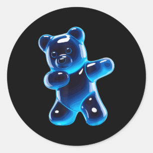 Funny Gummy Bear Art For Men Women Kids Candy Bear Classic Round Sticker