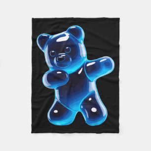 Funny Gummy Bear Art For Men Women Kids Candy Bear Fleece Blanket