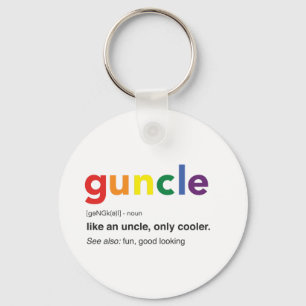 Funny Guncle Definition Print Keychain