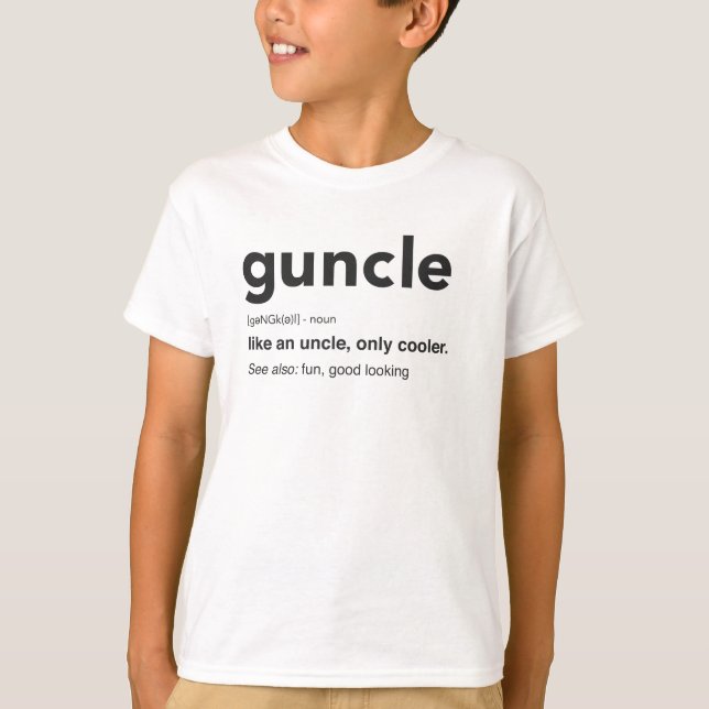 Funny Guncle Definition Print T-Shirt (Front)