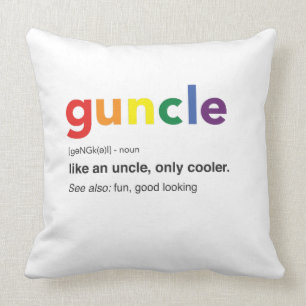 Funny Guncle Definition Print Throw Pillow