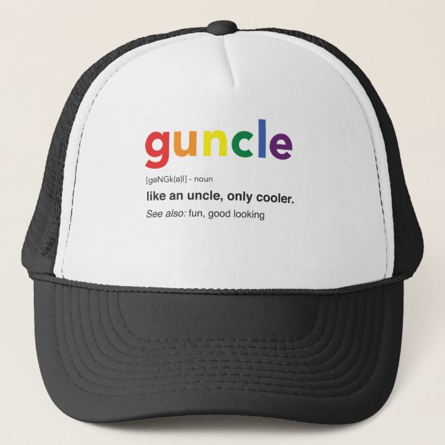 Funny Guncle Definition Print Trucker Hat (Front)