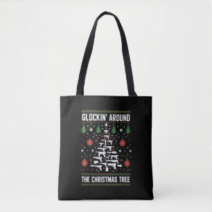 Funny Guns Ugly Christmas Sweaters for Gun Lovers  Tote Bag
