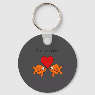 Funny Guppy Love Design Keychain