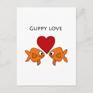 Funny Guppy Love Design Postcard