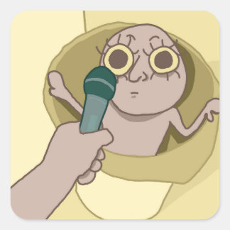 Funny Guy in Trash Can Sticker