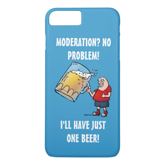 Funny Guy With Just One BIG Beer Case-Mate iPhone Case (Back)