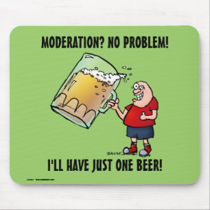 Funny Guy With Just One BIG Beer Mouse Pad