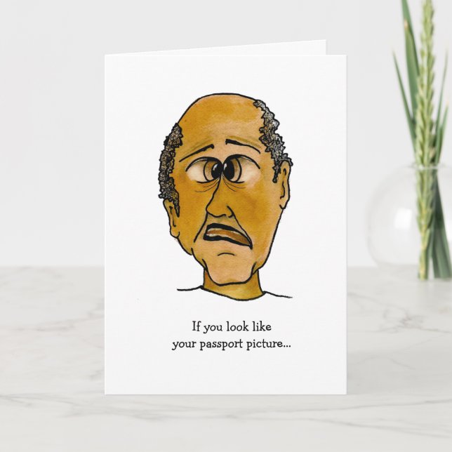 Funny Guy's Passport Picture Card (Front)