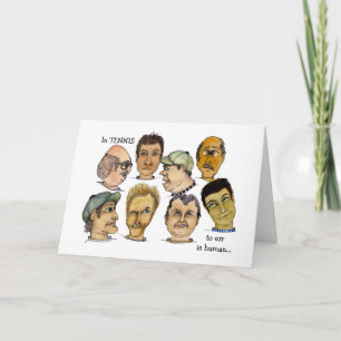 Funny Guys Playing Doubles in Tennis Card