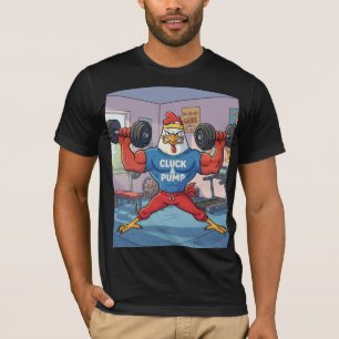 Funny Gym Chicken Lifting Weights T-Shirt