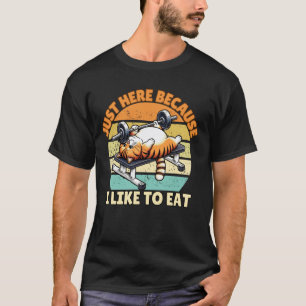 Funny Gym Exercise Fitness Humour Foodie Cat Graph T-Shirt