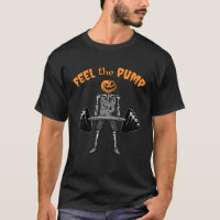 Funny Gym Feel the Pump Skeleton Pumpkin Halloween
