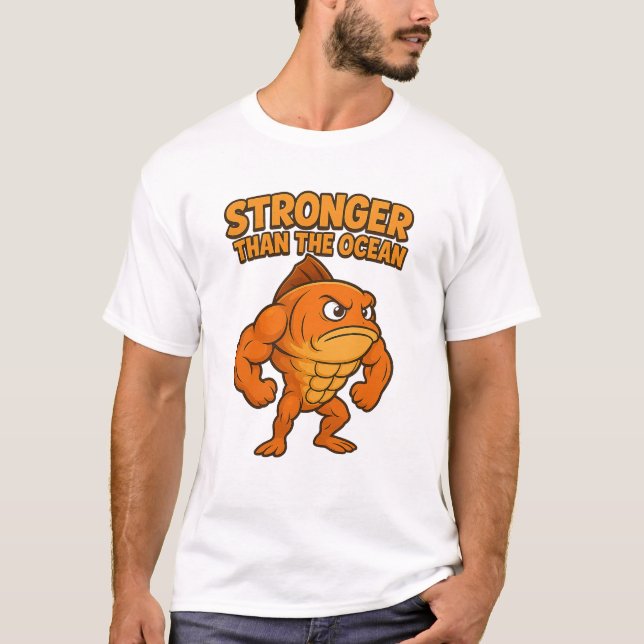 Funny Gym Fish T-Shirt (Front)