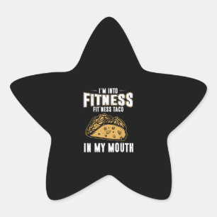 Funny Gym Fitness Taco T-Shirt Star Sticker