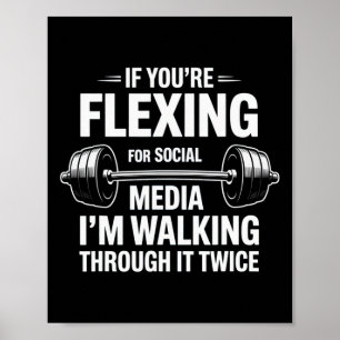Funny Gym Flexing Workout Bodybuilding 1  Poster