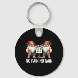 Funny Gym Gnomes In Dads Fitness Apparel No Pain N Keychain