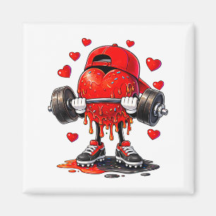 Funny Gym Heart Weightlifting Fitness Workout Drip Magnet