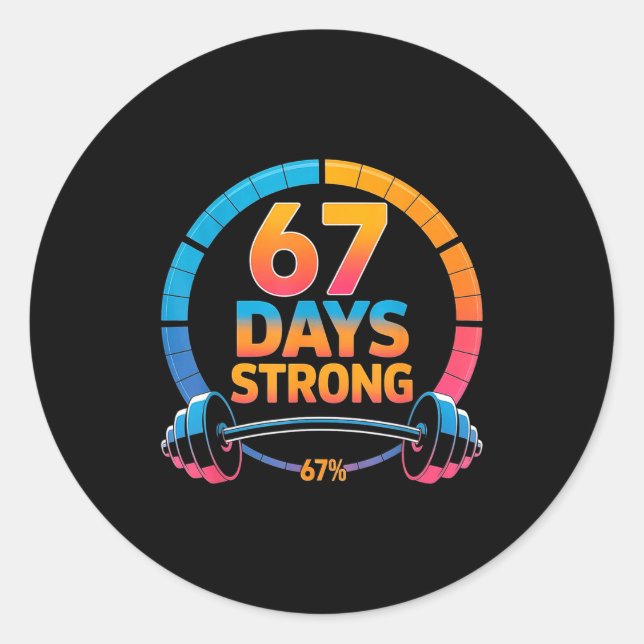 Funny Gym Meme 67  Classic Round Sticker (Front)