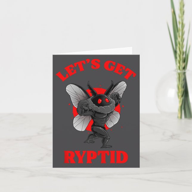 Funny Gym Mothman Shirt Cryptid Let's Get Ryptid G Card (Front)