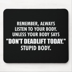 Funny Gym Motivational Humour Mouse Pad