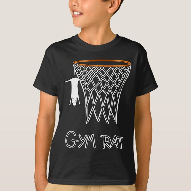 Funny Gym Rat Basketball Hoop  T-Shirt (Front)
