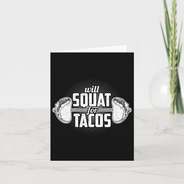 Funny Gym Weight Lifting Bodybuilding Will Squat F Card (Front)