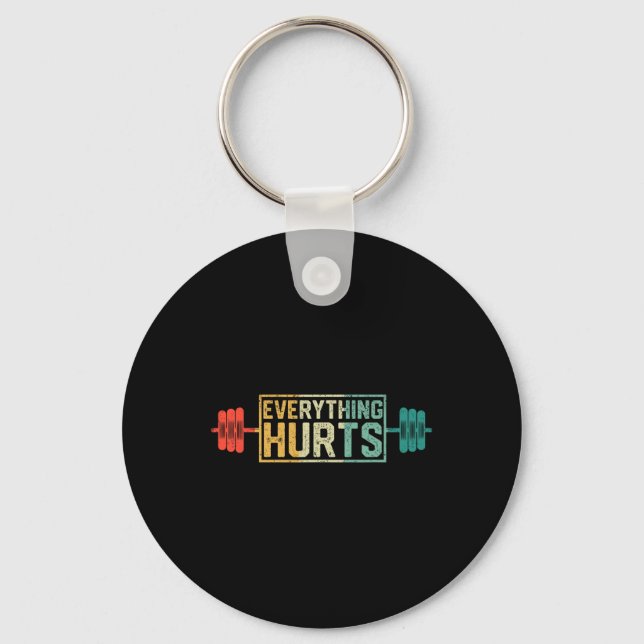 Funny Gym Workout Athlete Personal Trainer Everyth Keychain (Front)