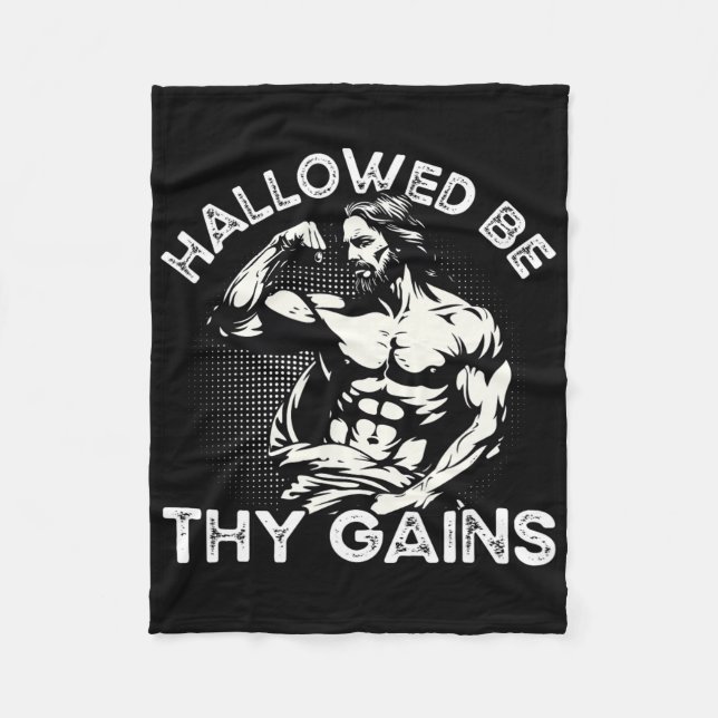 Funny Gym Workout Bodybuilding Fitness Gym And Jes Fleece Blanket (Front)