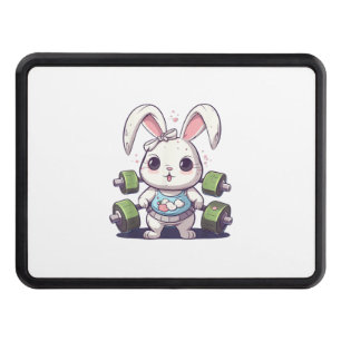 Funny Gym Workout Bunny Fitness Studio Rabbit Card Trailer Hitch Cover