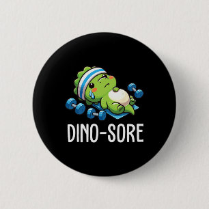 Funny Gym Workout Dinosaur Weight Lifting Gym Dino 2 Inch Round Button