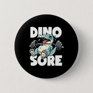 Funny Gym Workout Dinosaur Weight Lifting Gym Dino 2 Inch Round Button