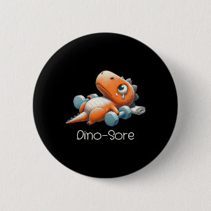Funny Gym Workout Dinosaur Weight Lifting Gym Dino 2 Inch Round Button