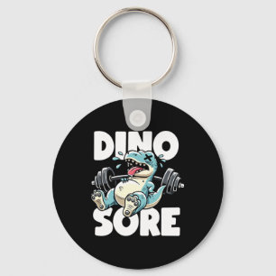 Funny Gym Workout Dinosaur Weight Lifting Gym Dino Keychain
