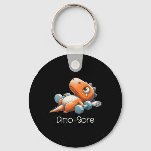 Funny Gym Workout Dinosaur Weight Lifting Gym Dino Keychain