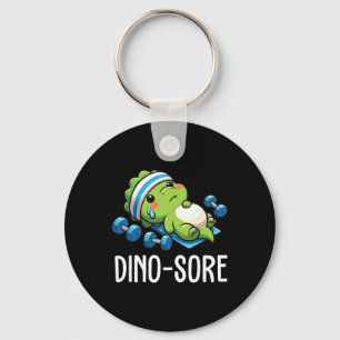 Funny Gym Workout Dinosaur Weight Lifting Gym Dino Keychain