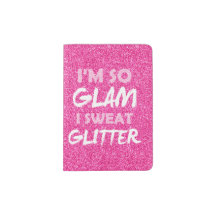 Funny gym workout quote Pink glitter I'm so glam