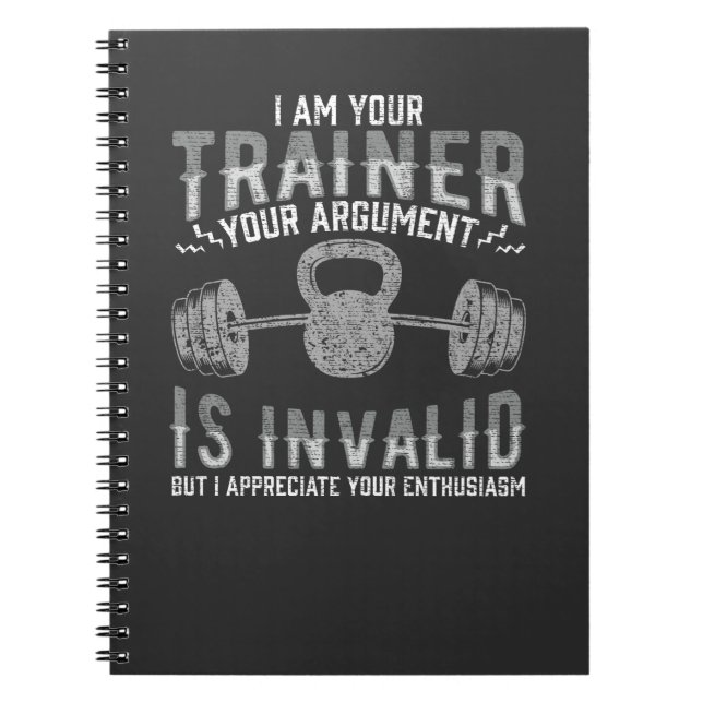 Funny Gym Workout Training Personal Trainers Notebook (Front)