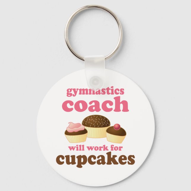 Funny Gymnastics Coach Keychain (Front)
