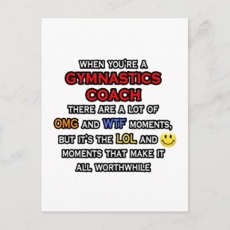 Funny Gymnastics Coach ... OMG WTF LOL Postcard