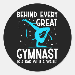 Funny Gymnastics Dad Classic Round Sticker